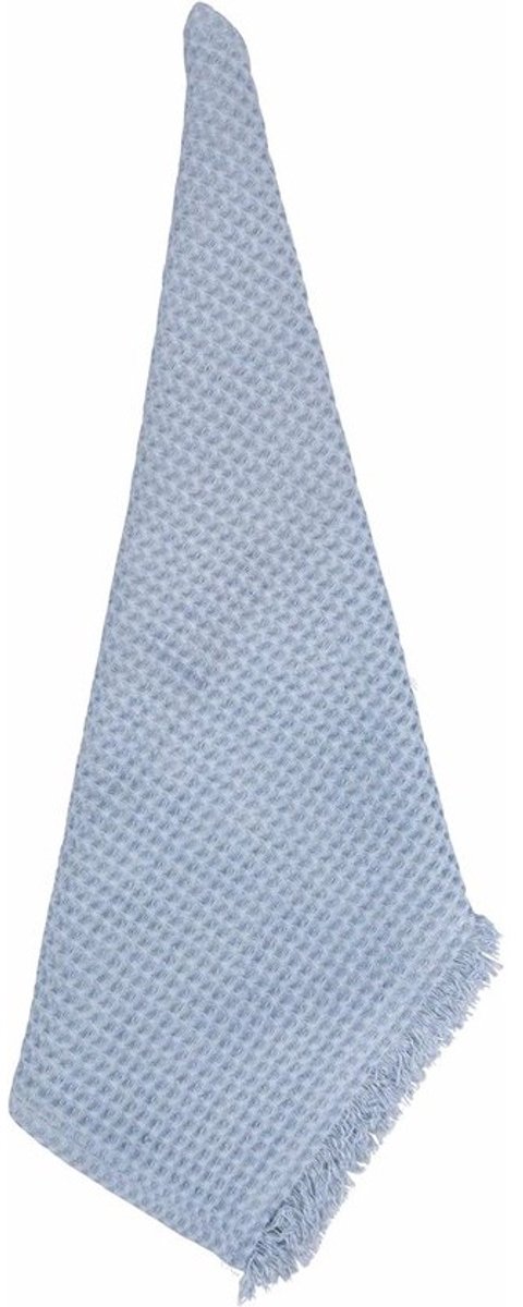 Theedoeken Katoen - Keukendoeken Set - Keuken Opruimen - Wafelpiqué Met Franjes - 70 x 50 cm - Indigo