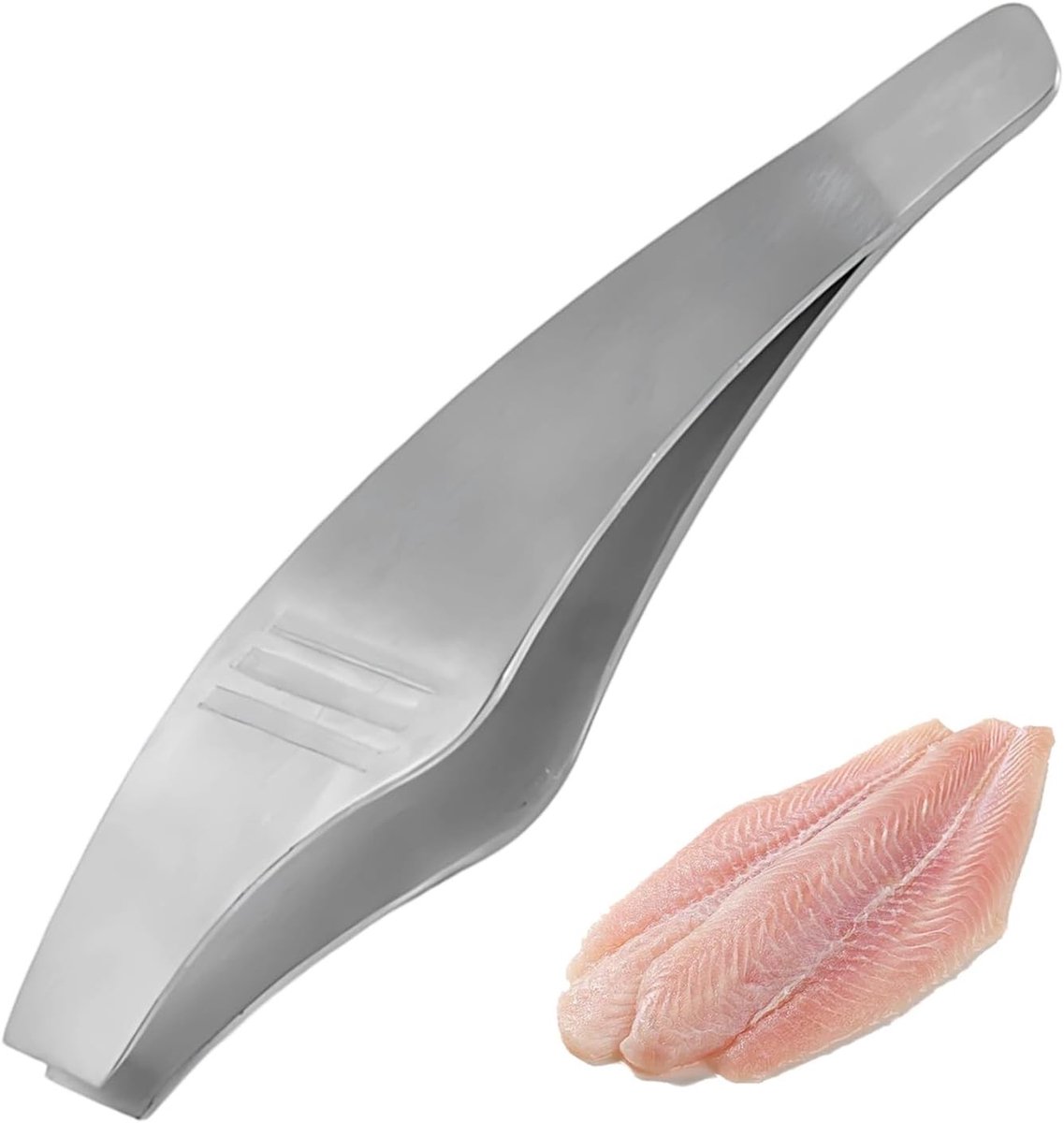 Haringbeenpincet van RVS, 13 cm lang, ideaal voor het verwijderen van visgraten en schubben, perfect voor vis en ham