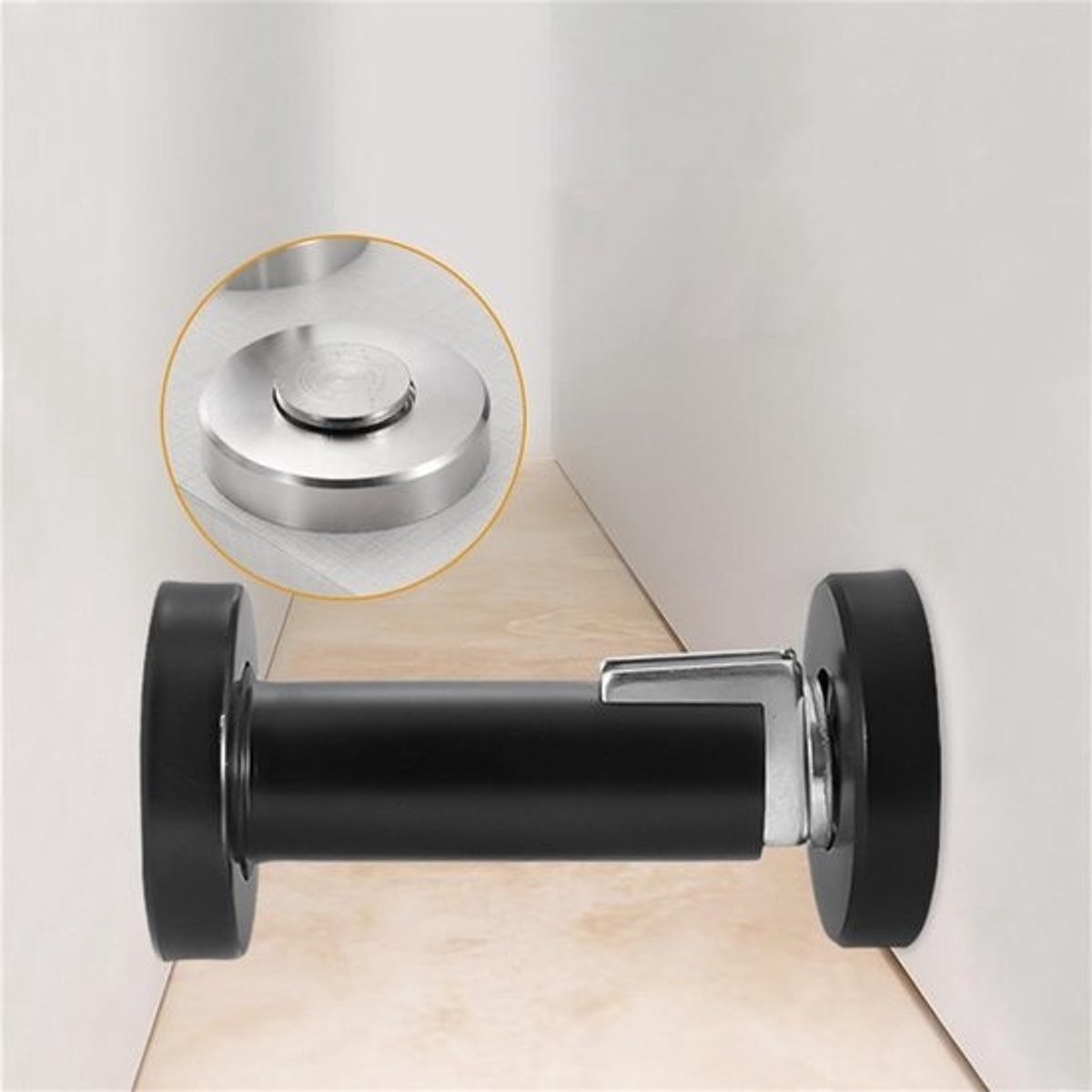 Magnetische Deurstopper - Deurvanger - Deur Stil Houden - Sterke Roestvrij Staal - 15x15x15 cm - Grijs