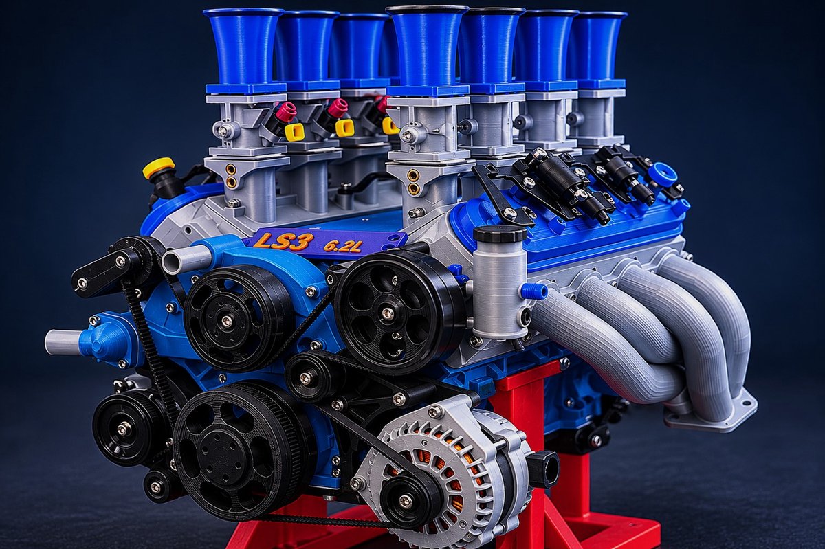 V8 big block-3D-print-Decoratie