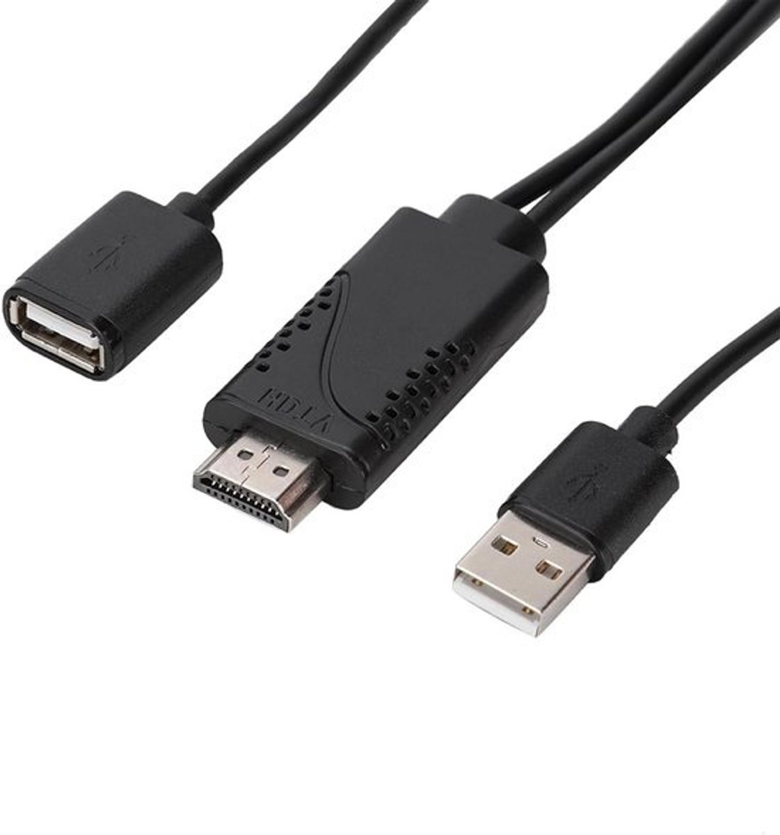 HDMI Adapter Kabel - Telefoon naar TV - Scherm Delen - Plug and Play - 1 meter - Zwart