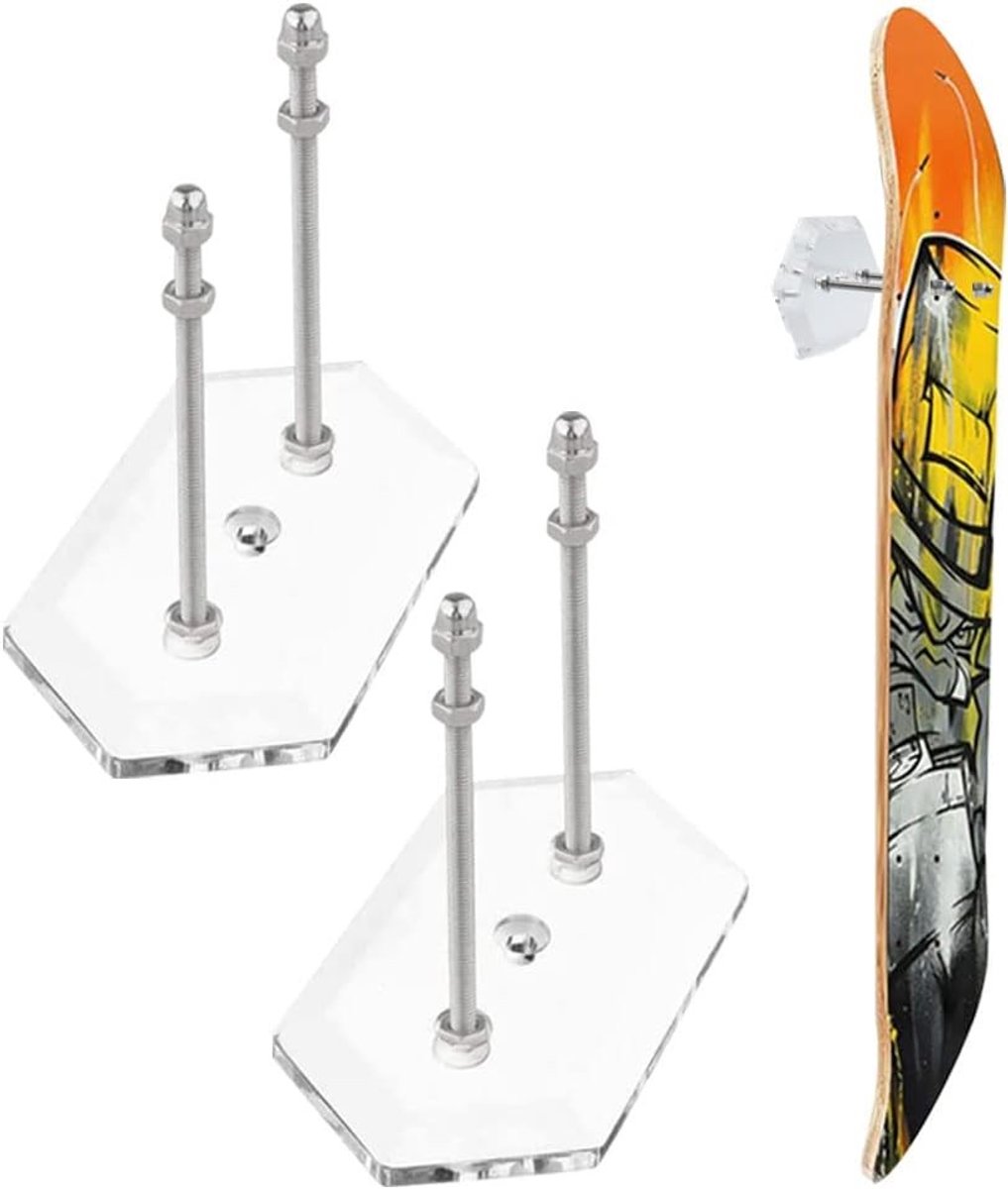 Skateboard Muurhanger Set voor het Weergeven en Opslaan van Skateboard Decks - 2 Stuks, Ideaal voor Skateboard Enthousiastelingen en Decoratie