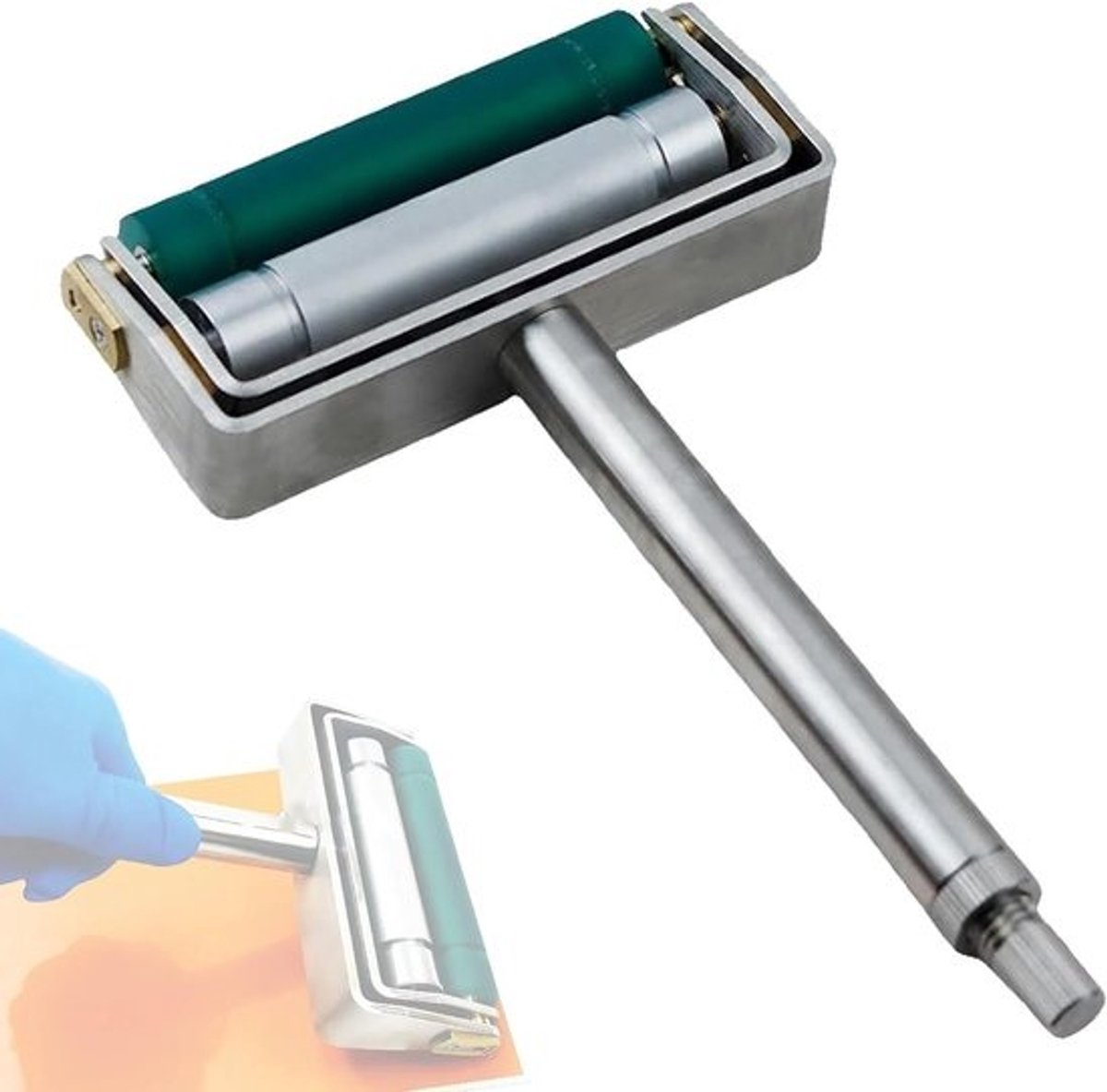Handmatige Inkt Proofer - Flexografische Proefpers Kleurtester - Kleur Aanpassing - Realistische Afdruk Simulatie - 70mm Afdrukbreedte - Zilver