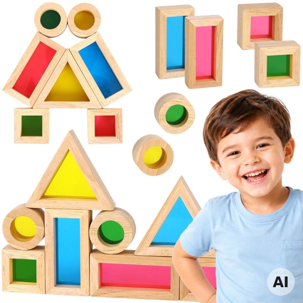 TOOKY TOY Houten puzzel Piramindka Fox Tower 6 st. FSC