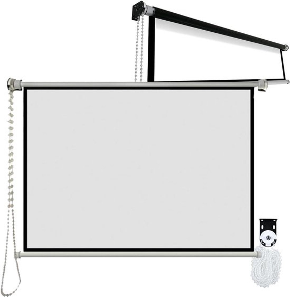 Projectiescherm - Beamerdoek Scherm - Thuisbioscoop Presentaties - Handmatig Intrekbaar - 120 inch 4:3 - Wit