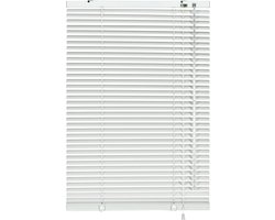 Aluminium jaloezie - wit - 80 x 130 cm - wand- en plafondmontage - met trekkoord en tuimelstaaf