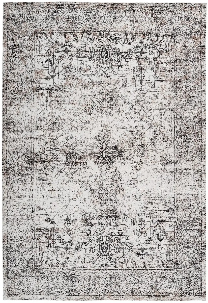 Dutch XXL Vintage Vloerkleed | Tapijt | Iglesia | Ornamenteel | Antraciet/Crème | 120x170 cm Antraciet / Crème