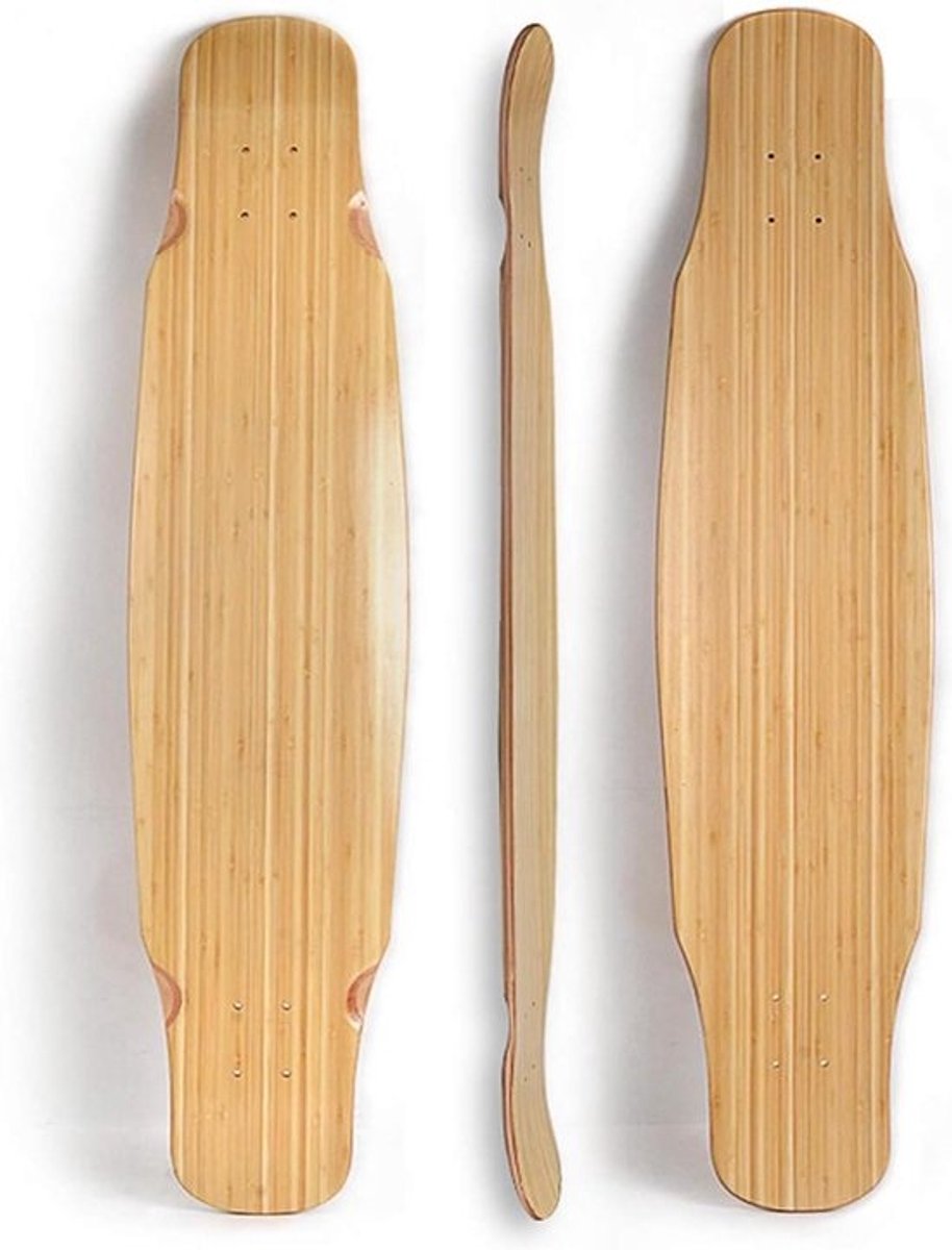 Skateboard Dek - Longboard Cruiser - Skaten Straat - Houten Constructie - 46x9 inch - Natuurlijk