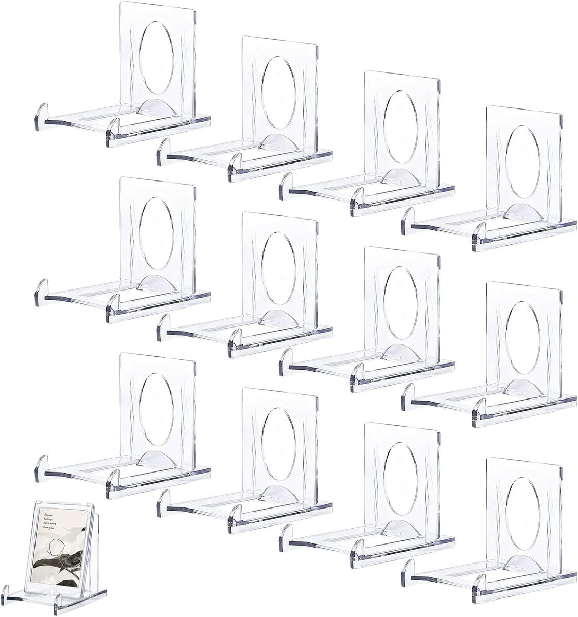 Verstelbare Acryl Kaartstandaards – Set van 12 voor Handelskaarten, Sportkaarten en PSA Kaarten