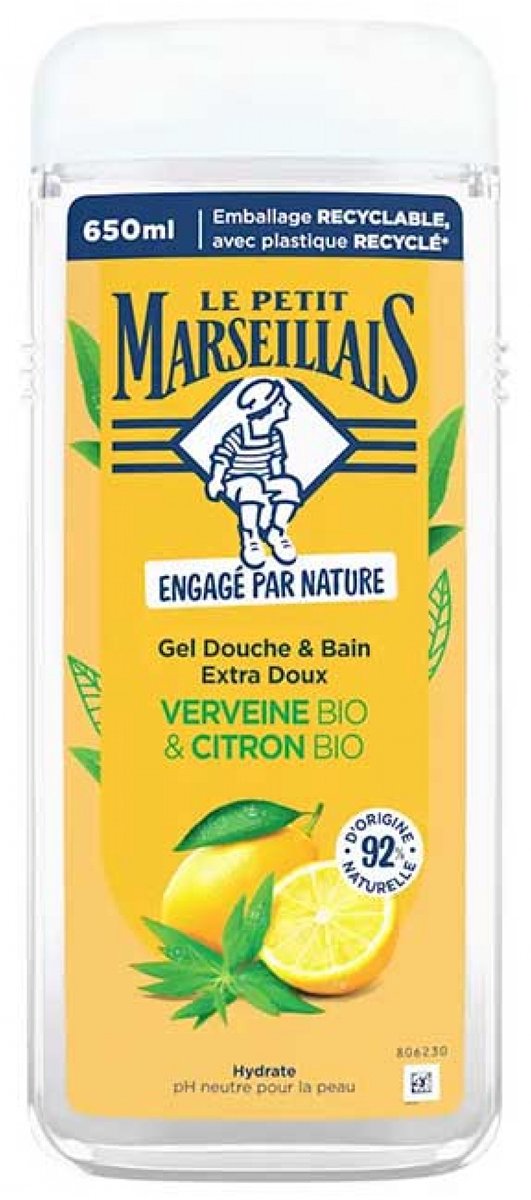 Le Petit Marseillais Extra Gentle Douchegel Organic Verbena & Citroen 650 ml