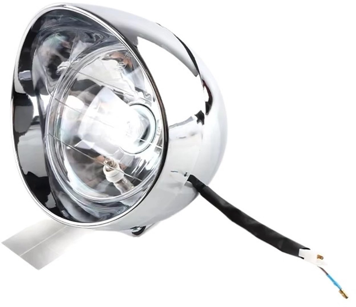 Motorfiets Koplamp - Universele Chrome Bullet