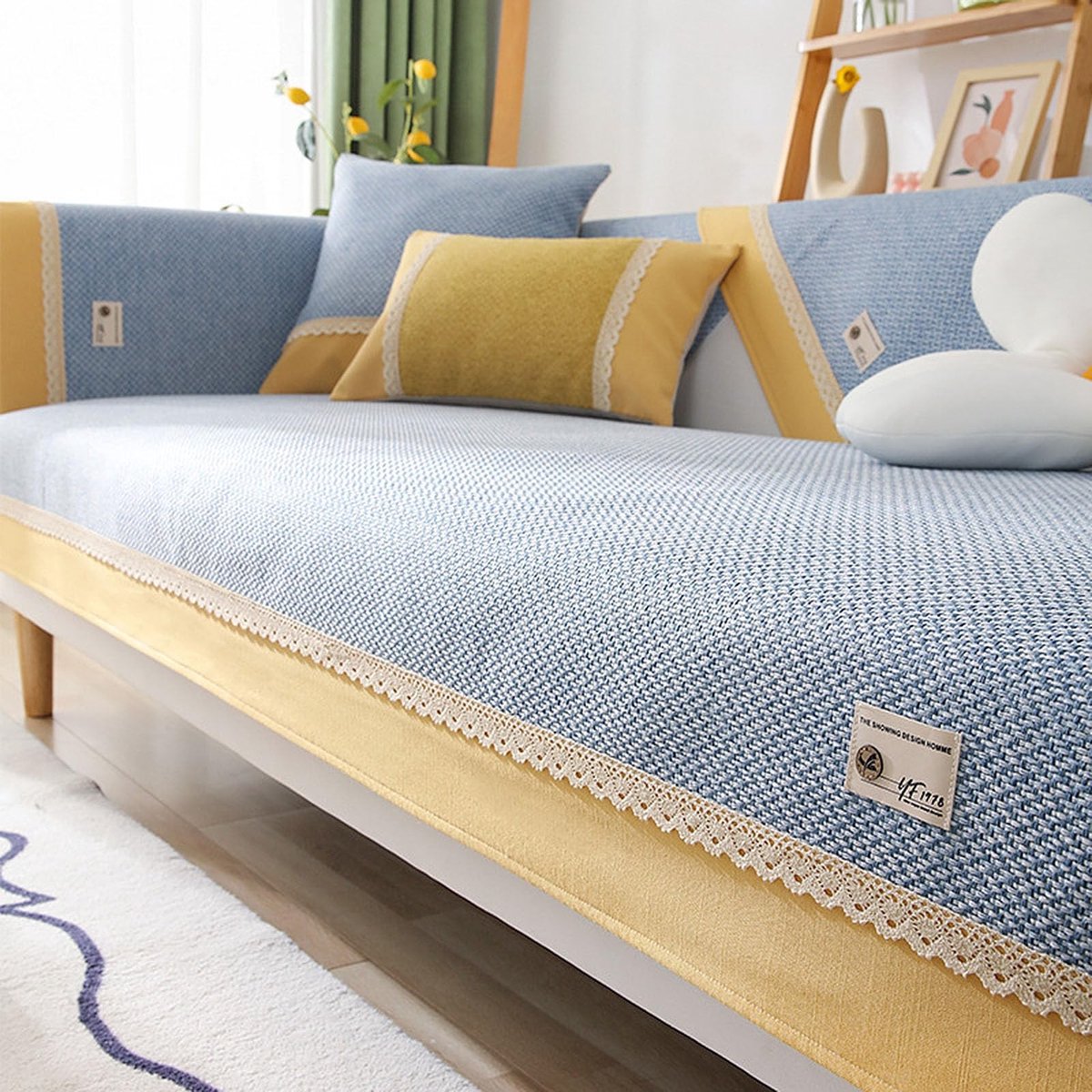 Sofahoes van Katoen en Linnen - Antislip en Machinewasbaar - Blauw