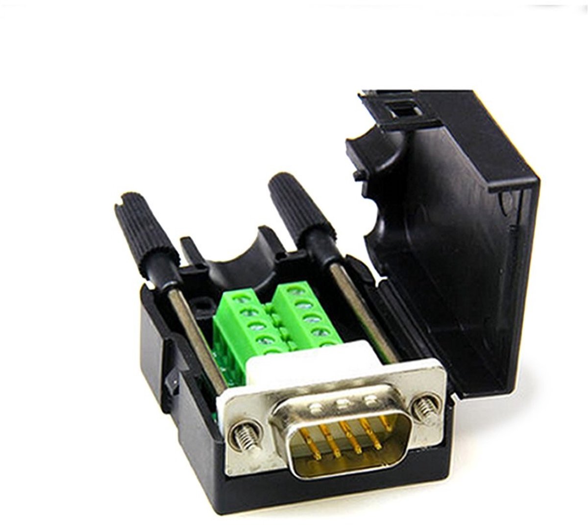 DB9 D-Sub Adapter - 9-Pin Signaalterminal met Behuizing