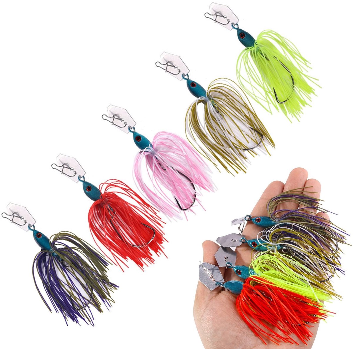 Set van 5 chatterbait lures - Multicolored voor vissen