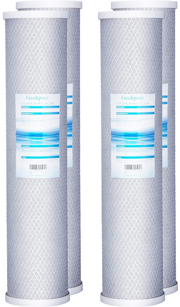 Universele Carbon Block Waterfilter Cartridge - 4.5" x 20" - Set van 4
