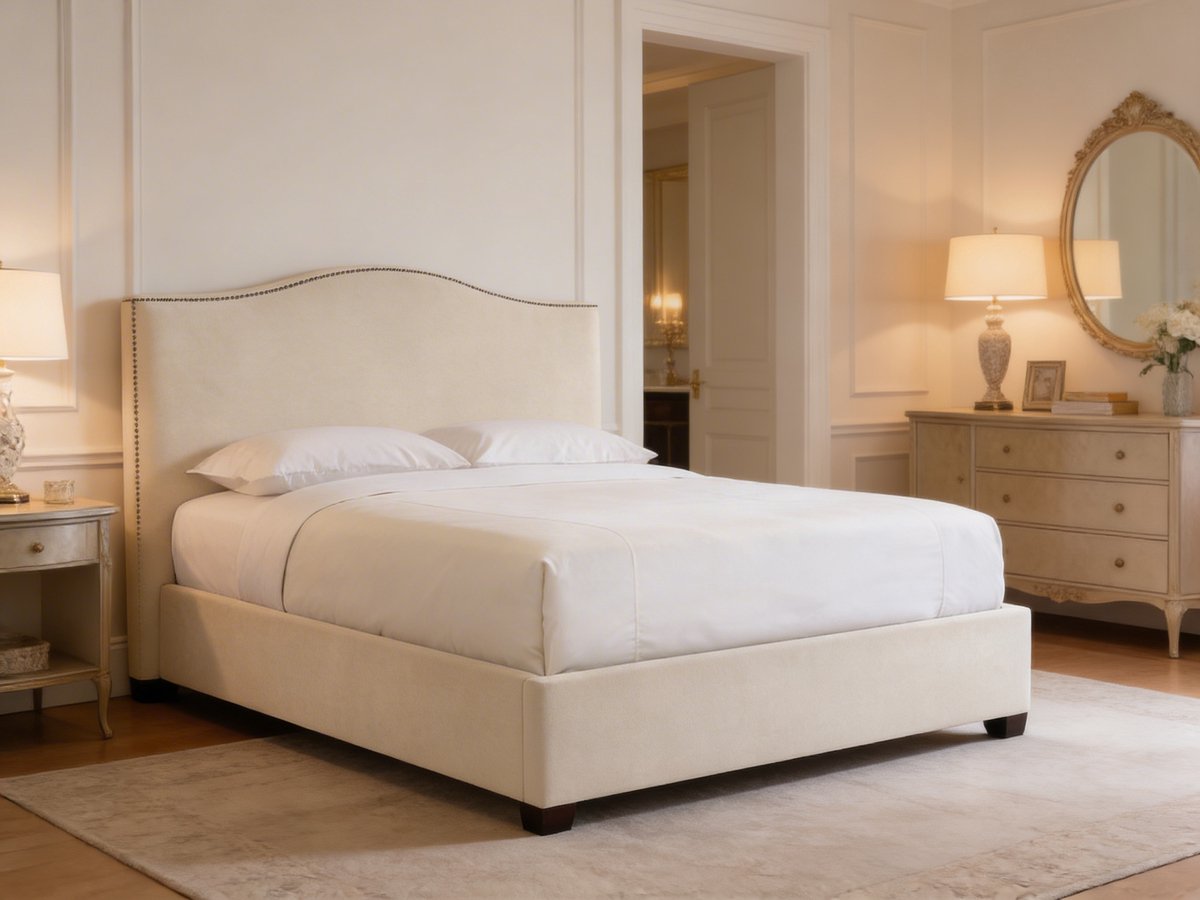 Sorellia Creme Boxspring – Koningstijl – Luxe Crème Boxspring – Elegant Design Bed – Comfortabel Hotelbed