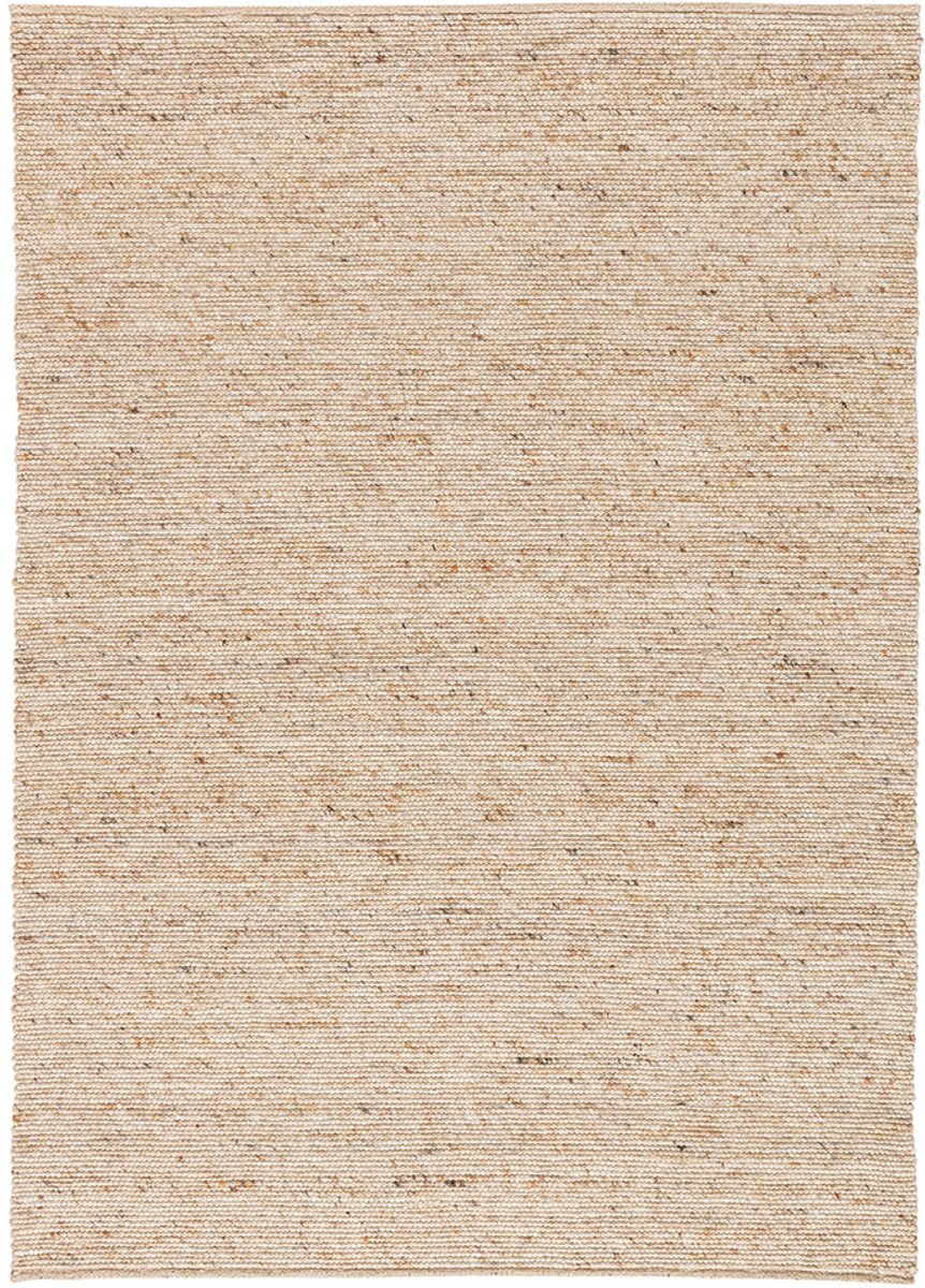 Lino Alba Sand Vloerkleed 250x350cm – Handgeweven Vloerkleed met 100% Viltwol - 12mm dik - 2,8kg/m² - Hoogwaardig Vloerkleed voor o.a. Woonkamer, Eetkamer, Slaapkamer en Hal