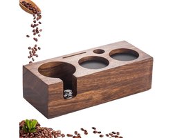 Tamper Station van Walnoot Hout 58 mm voor Barista, Espresso Accessoires met Siliconen Kussen en Sieve Carrier