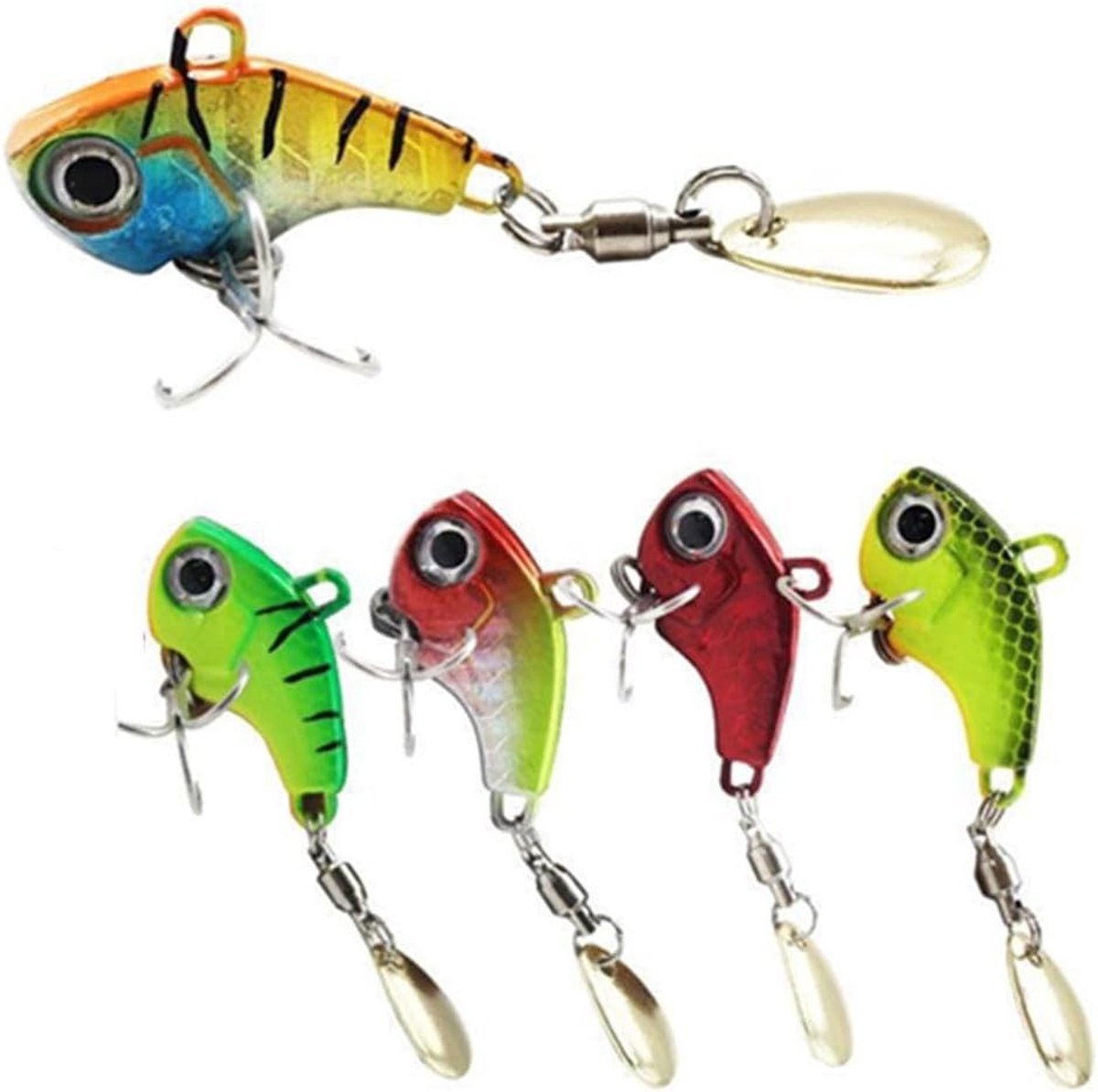Set van 5 Jig Spinner Lures van 20 g - Spinnerbait, Jig Aas en Loodkop Voor Vissen