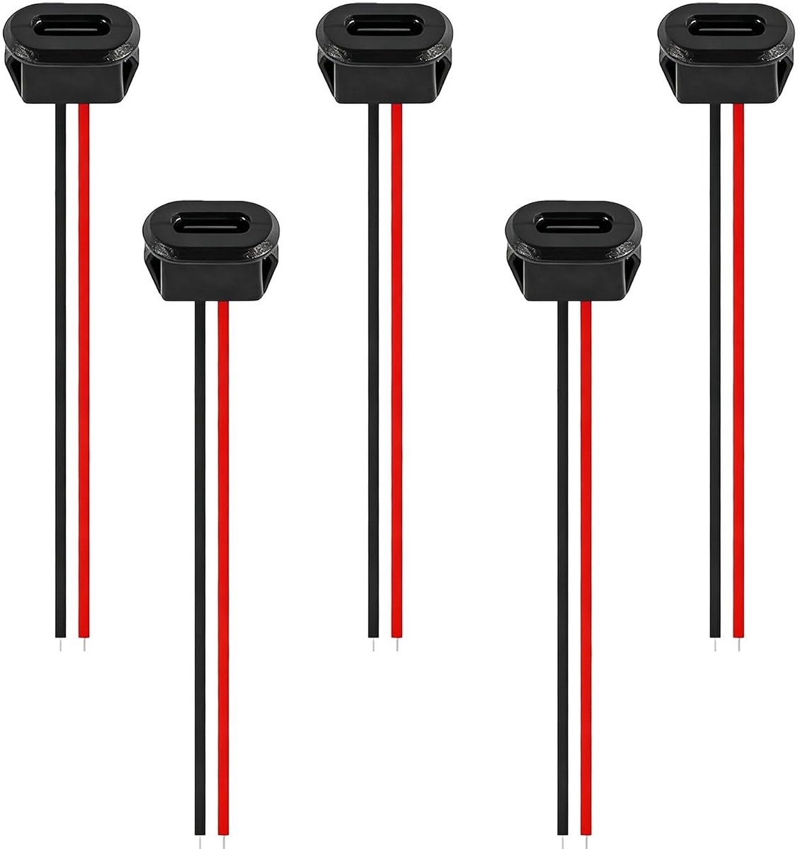 3 A Type C Snellaadaansluiting - 5 Stuks USB C-stekkers met gesp voor Elektrische Auto's en Modificaties, Laadoplossingen en Snelladen