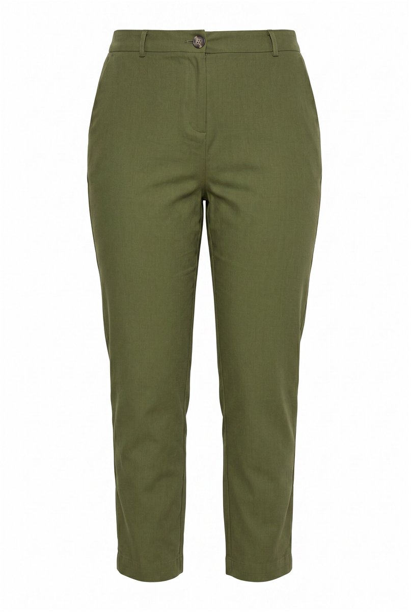 MIAMODA - Dames - Pantalon rechte pijpen - Junglegroen - Maat 58