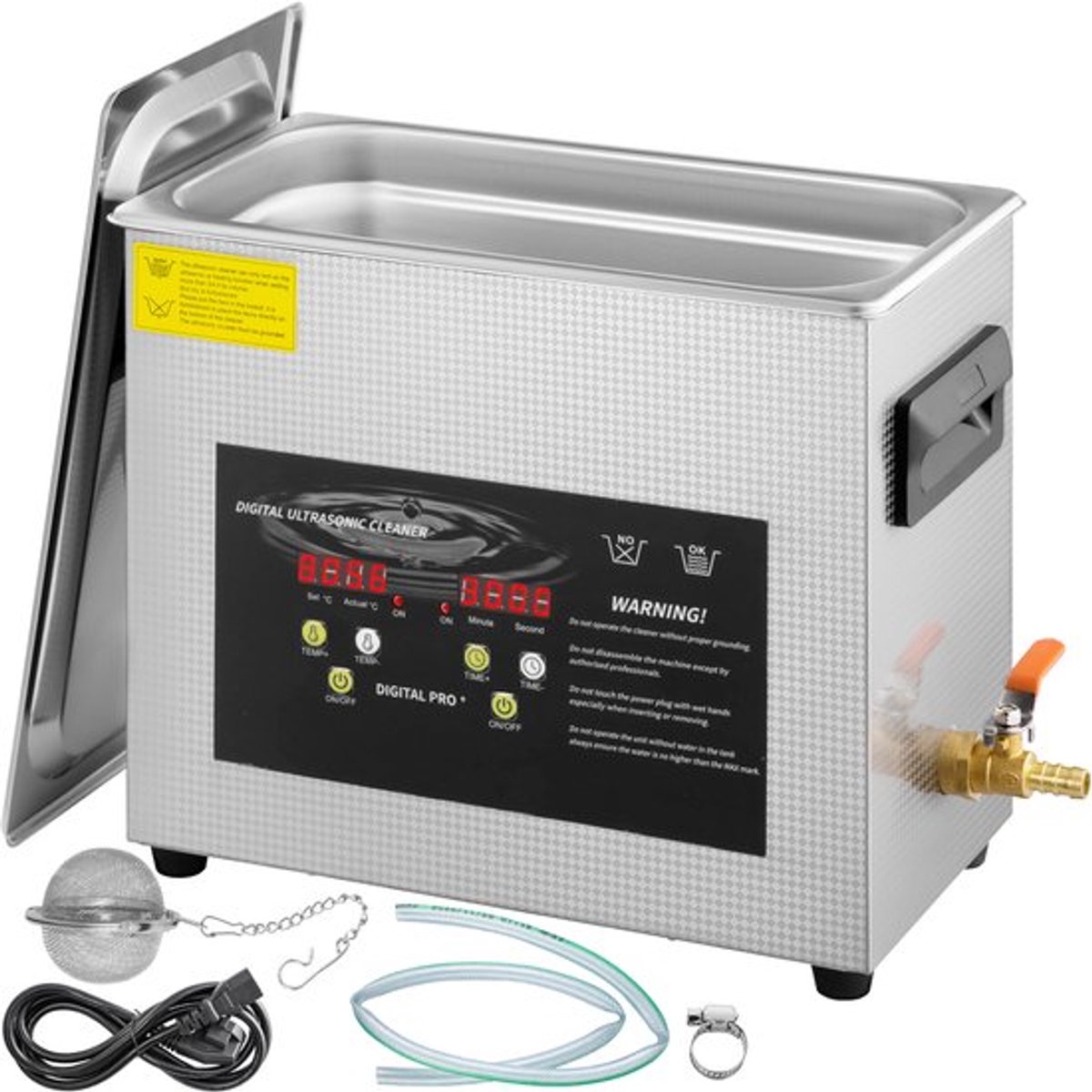 Ultrasonische Reiniger – Ultrasoon Schoonmaakapparaat – Ultrasoonreiniger – Ultrasoon Machine – 6 Liter Inhoud – 40 kHz Frequentie – Roestvrijstalen Tank