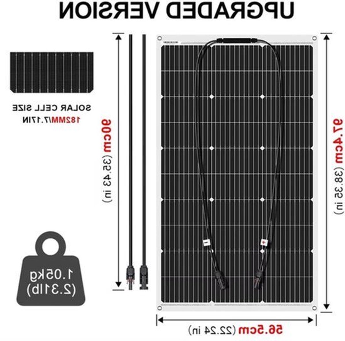 Flexibel Zonnepaneel – Semi Flexibel Paneel – Draagbaar Zonnepaneel – Lichtgewicht Solar – 100 Watt Vermogen – IP65 Waterdicht