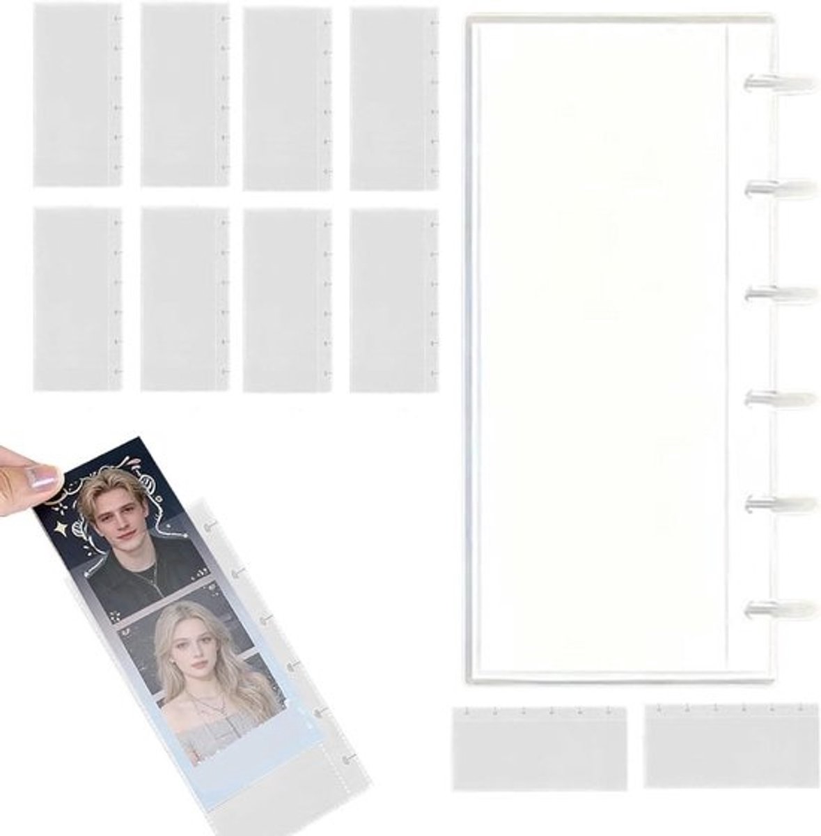 Fotostrip Album - Fotoalbum Prentenlijst - Herinneringen Bewaren - Doorzichtig Beschermhoes - 5x15 cm - Paddenstoel