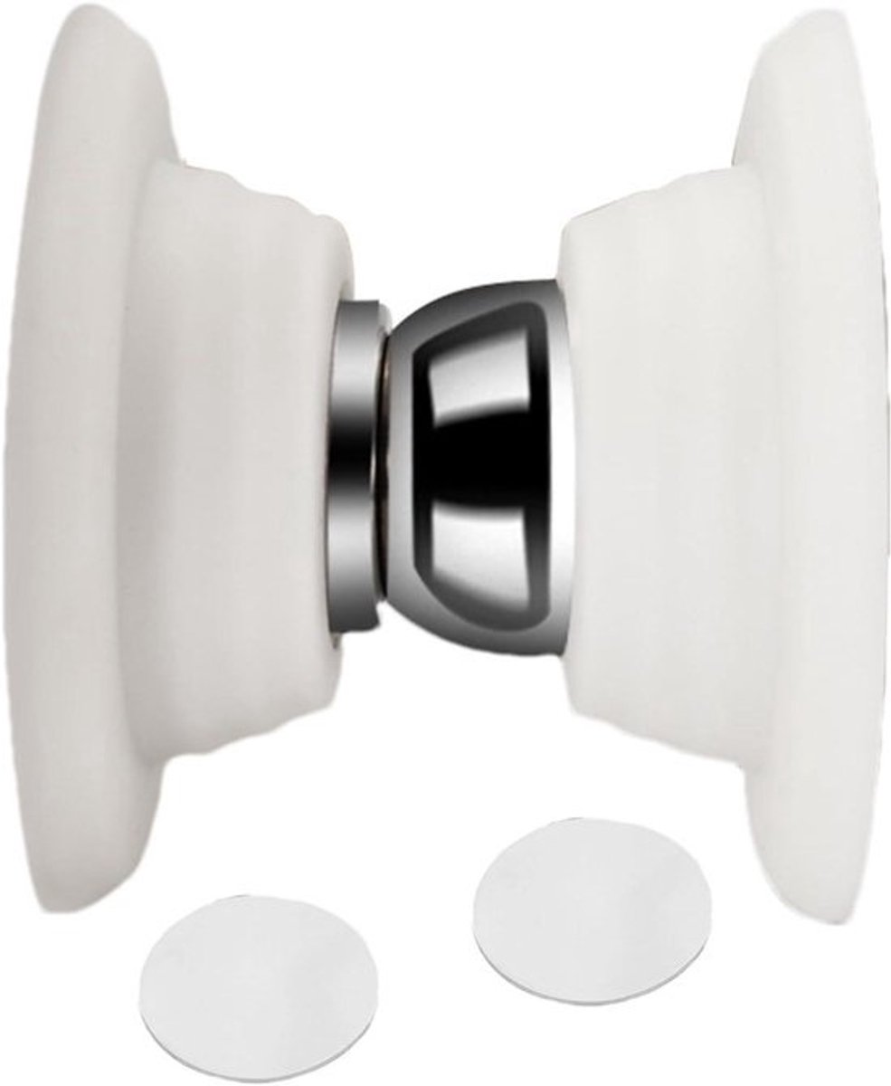 Magnetische Deurstopper - Deurvanger Deurhouder - Deur Open Houden - Stille Buffer - 5.5 cm - Wit