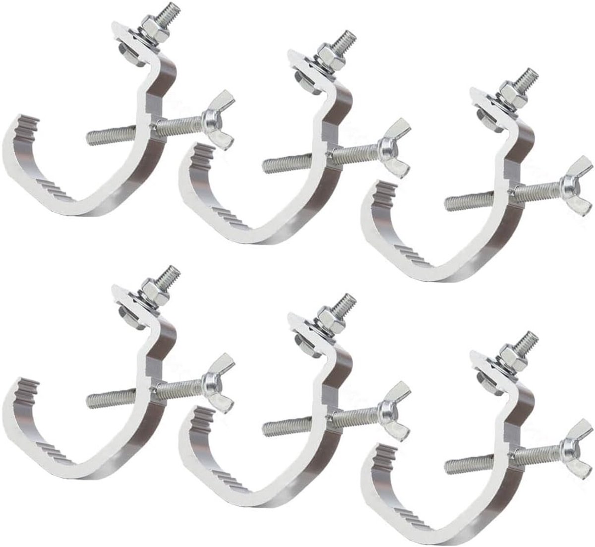 Set van 6 Verstelbare Haak Klemmen voor Podiumverlichting, Truss Bevestiging en Montagehulp