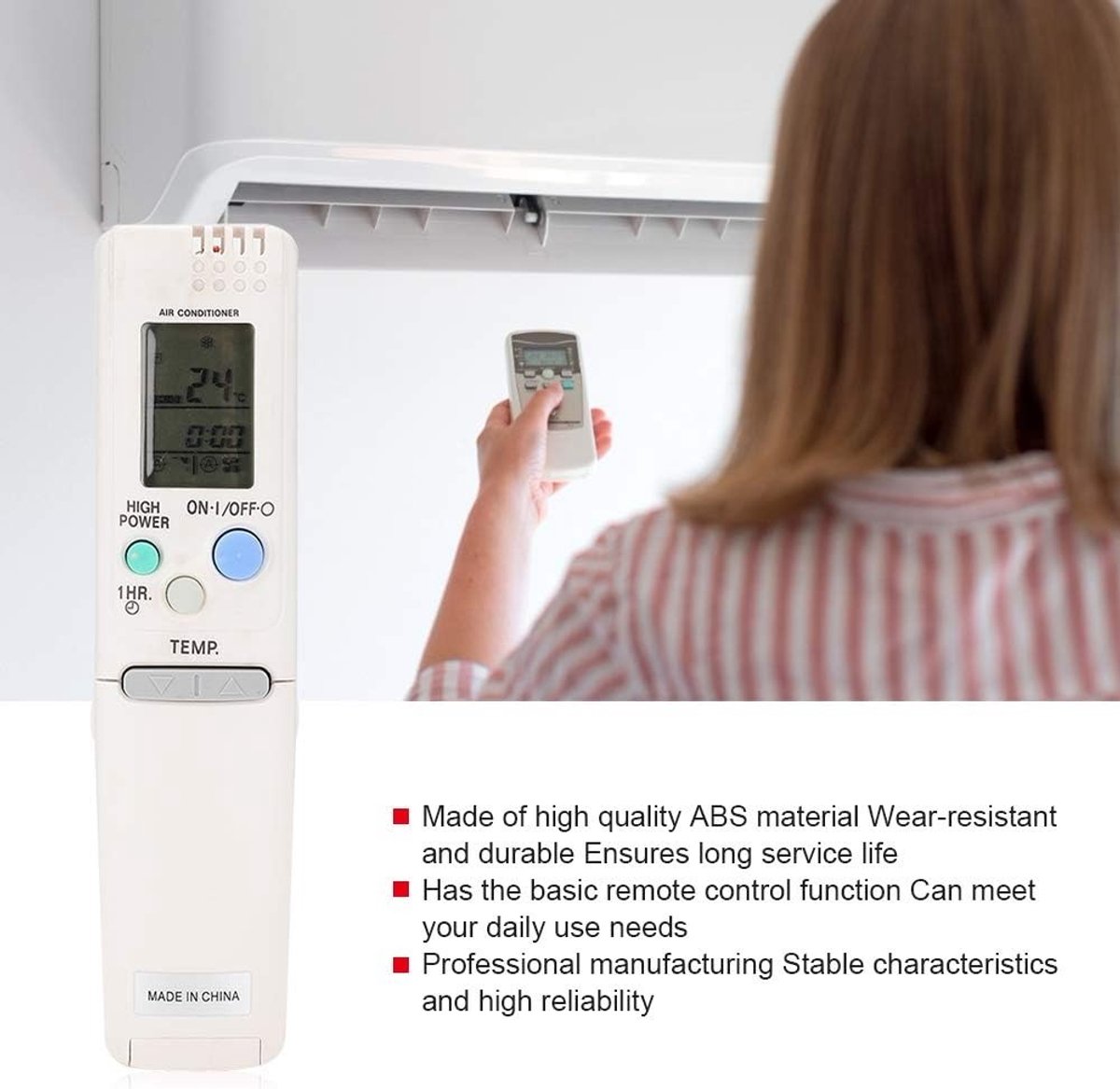 Universele Afstandsbediening voor Airconditioners, Vervangende Afstandsbediening met 10m Bereik, Geschikt voor Diverse Modellen