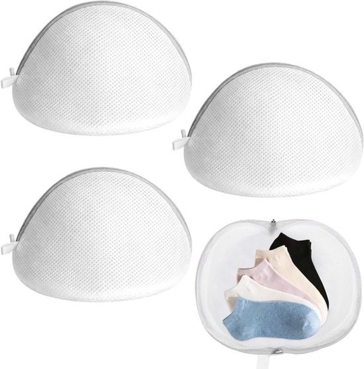 Bh Waszak Set - Wasnet Beha - Fijne Was Beschermen - Zelfsluitende Rits - 19 x 17 cm - Wit