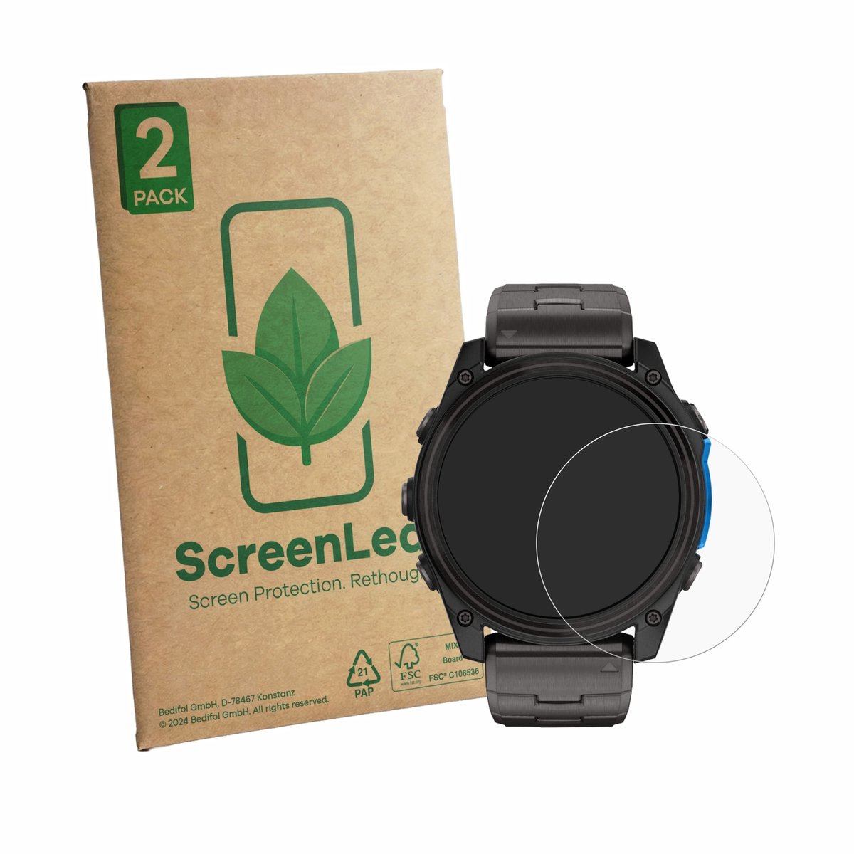 2 Stuks Screenprotector voor Garmin D2 Mach 2 (51 mm) - Hoogwaardige Beschermfolie transparant