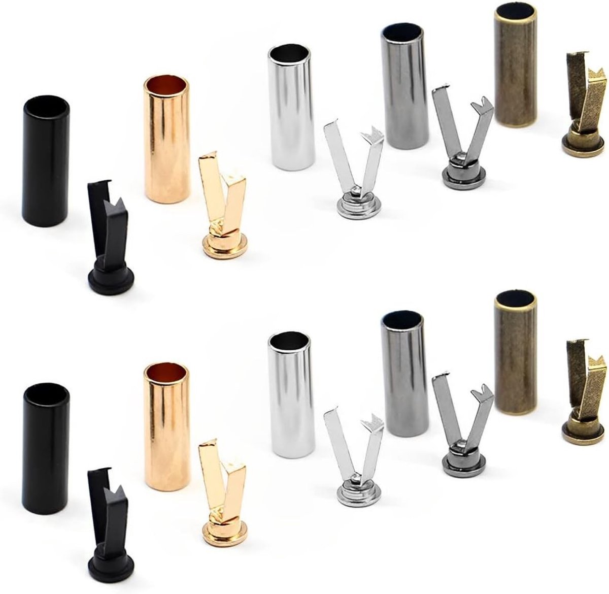 30 Sets Kord Eindstukken en Covers in 5 Kleuren, Metaal, Geschikt voor Touwen, Kleding en DIY Reparaties, 5.5 mm x 19 mm