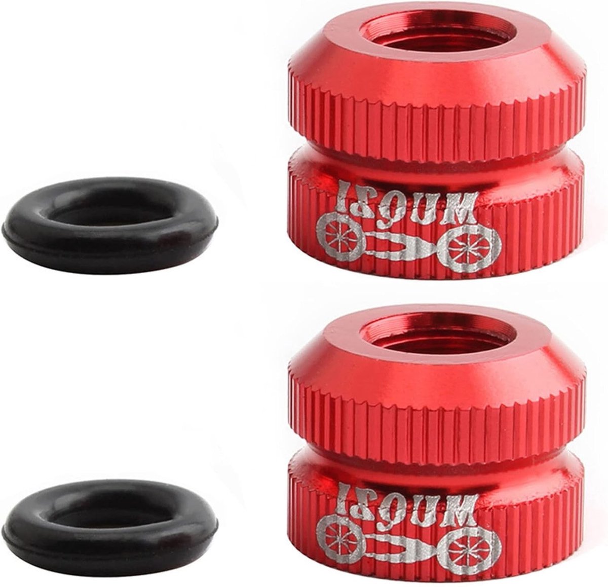 Fietsonderdelen: 2 Sets Ventielmoeren voor Presta Ventielen met Afgedichte O-Ringen voor Mountainbike en Racefiets Accessoires