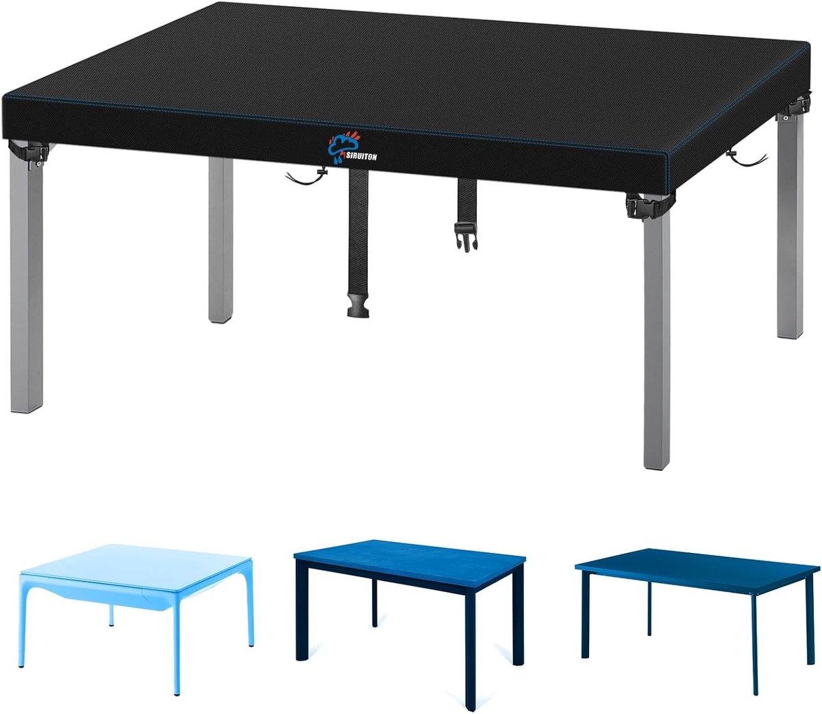 Tuinstafel Bescherming - Zwarte Oxford Stof 150 x 90 x 15 cm - Waterdicht en UV-bestendig Deksel voor Binnen en Buiten