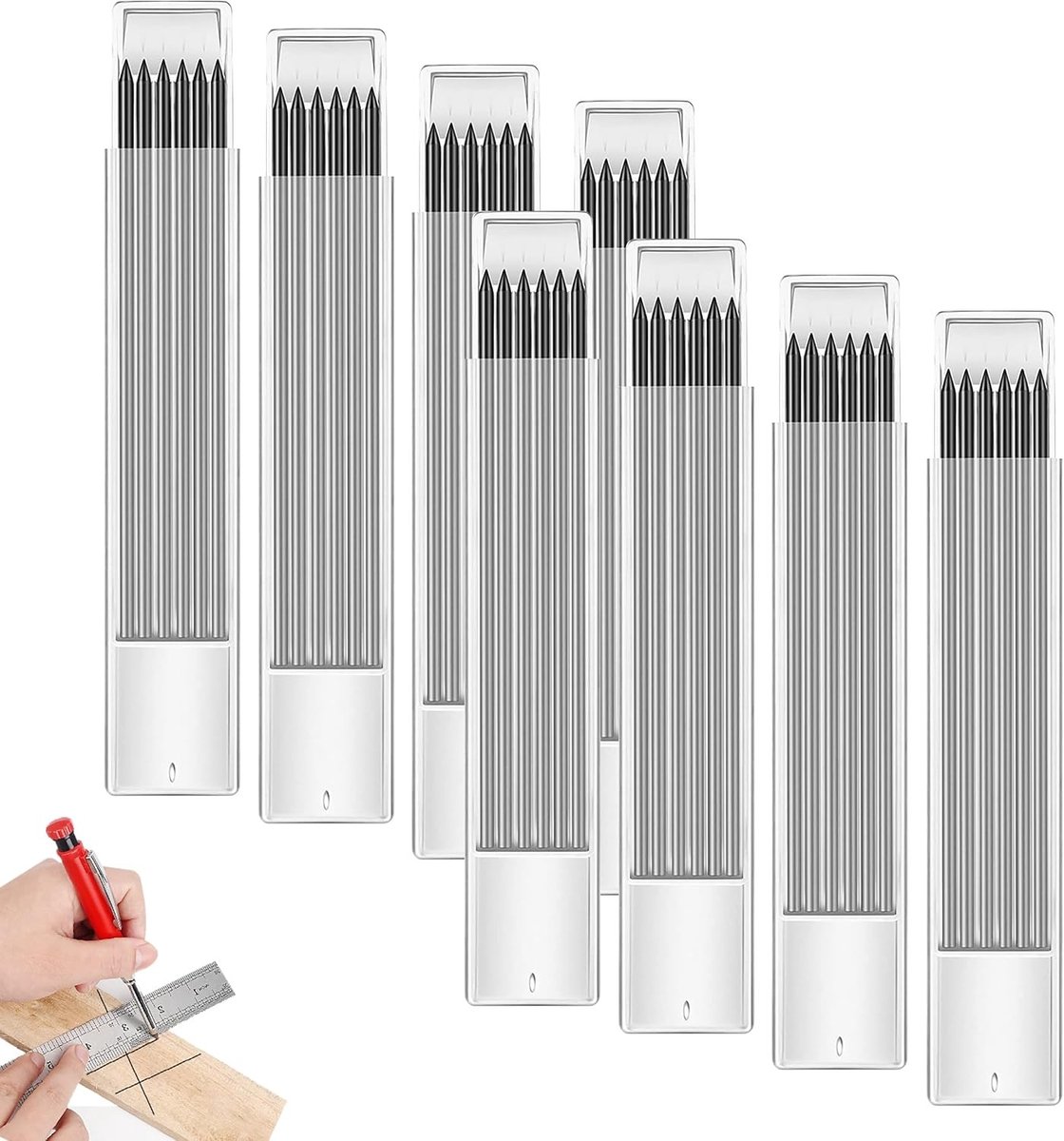 48 Stuks Houten Potlood Navullingen, 2.8mm Vervangingen voor Architectonisch Tekenwerk en Houtbewerking