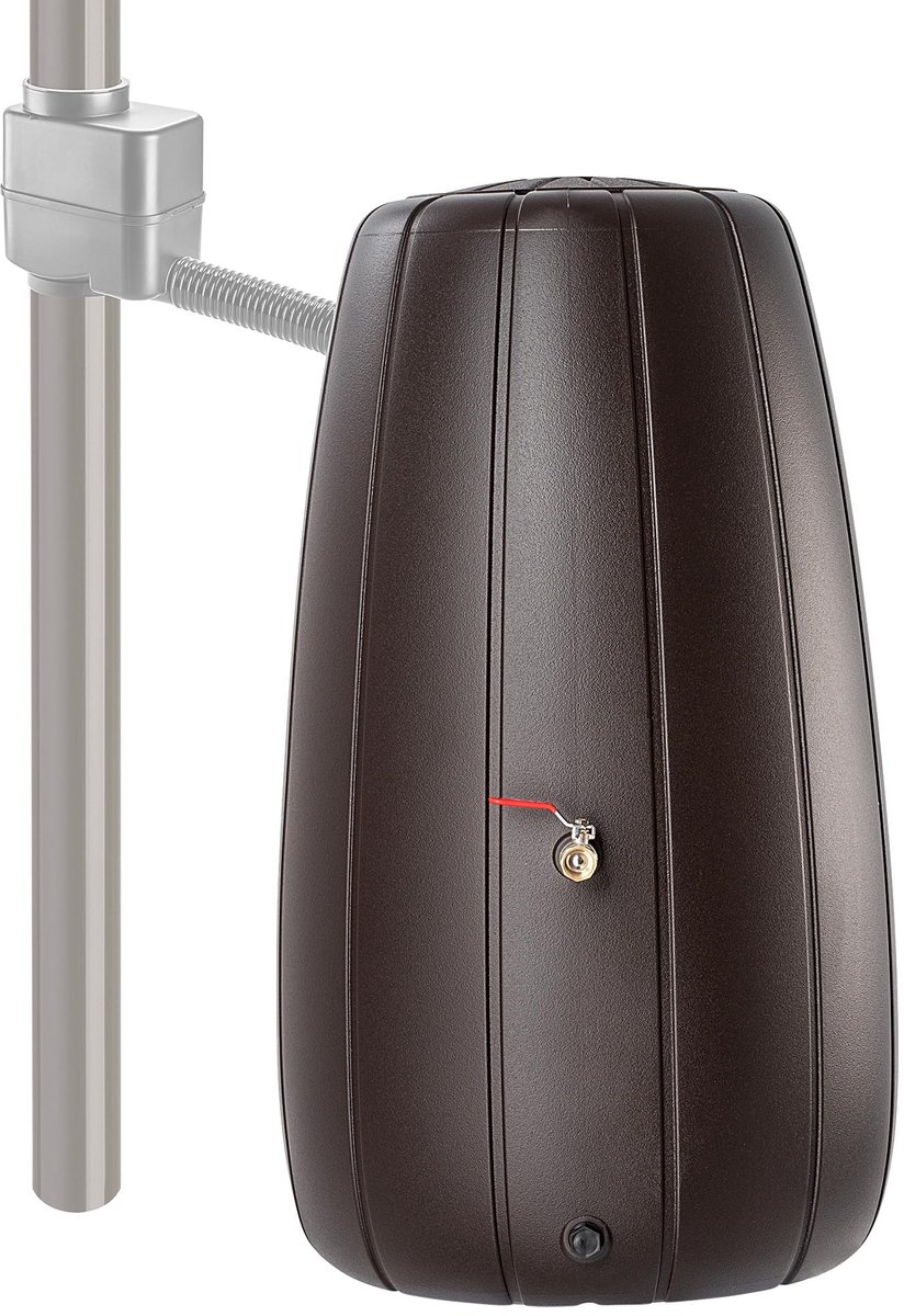 Famanu – Regenton van 200 liter, regenwatertank met kraan en deksel, vorstbestendig voor tuin in mokka