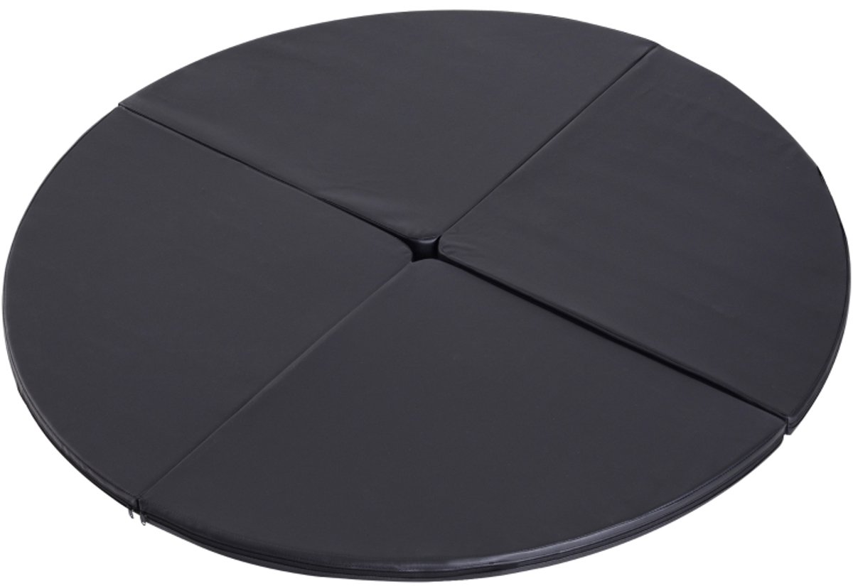 REDOM - Pole dance mat - Rond opvouwbaar ontwerp - 5 cm dik en schokabsorberend - Voor gymnastiek en yoga - Kunststof - Zwart - 150 cm