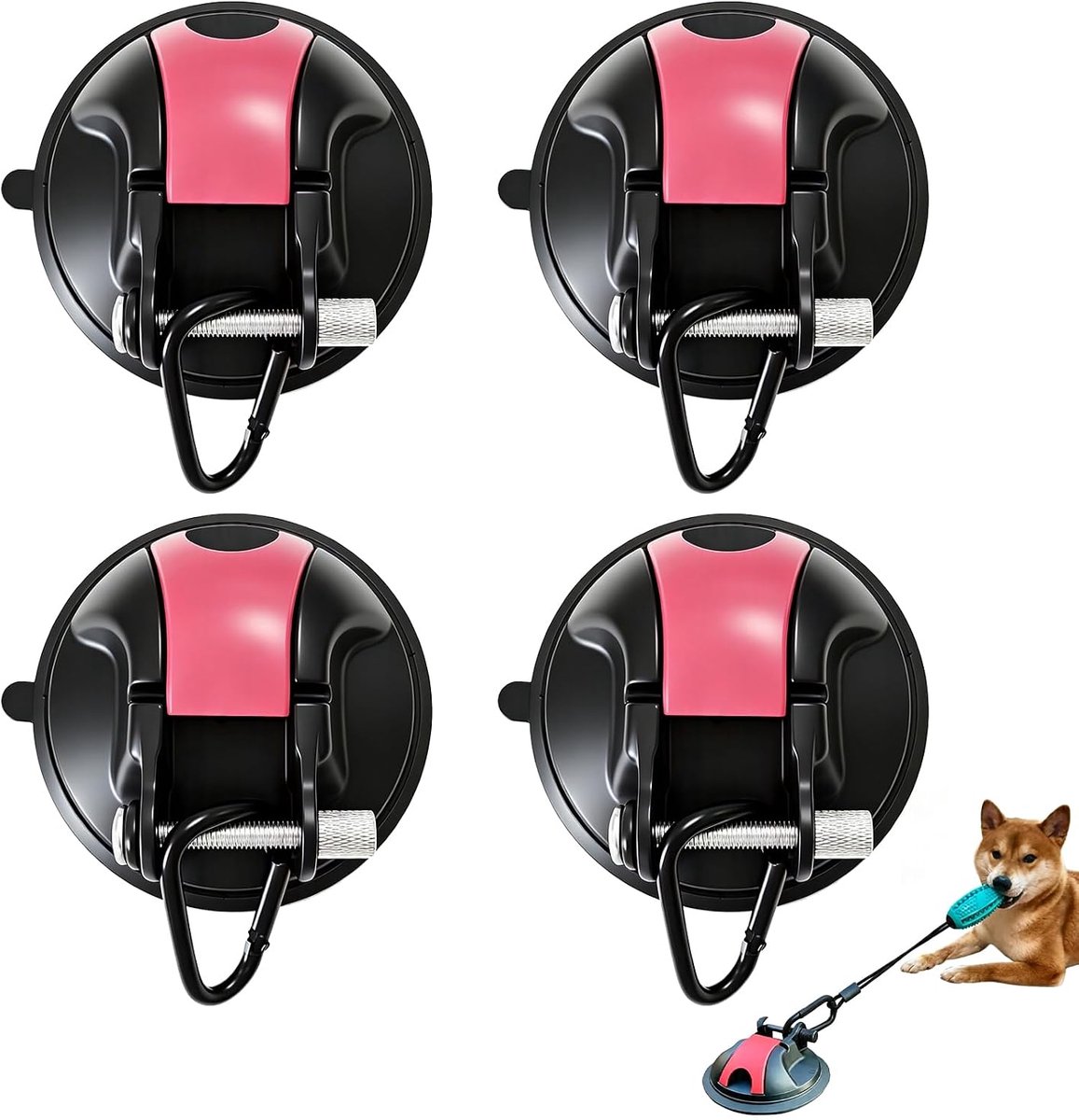 4 stuks zuignappen met haken met hoge sterkte - tot 20 kg per haak - zonder boren - herbruikbaar - voor camper - bestelwagen - tent - auto - tegels en glas