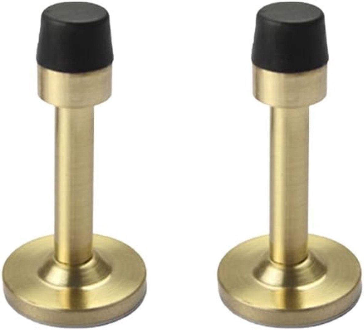 Set van 2 RVS Deurstoppen met Geluidsreductie, Muurbevestigde Deurstopper met Rubber Buffer voor Thuis en Kantoor, Ideaal voor Demping en Bescherming