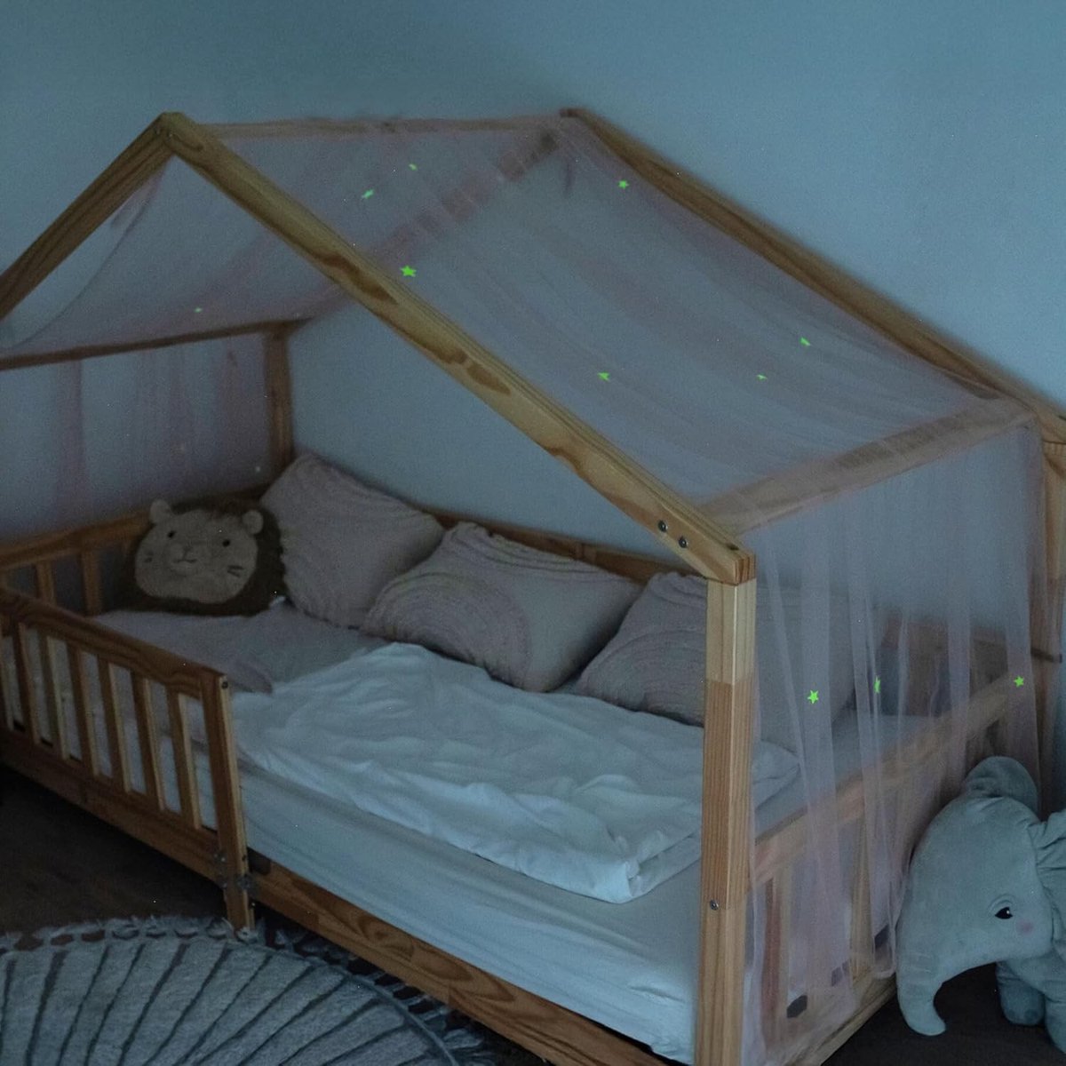 Lichtslinger kinderkamer - Zachtroze - 90 x 200 cm - Lichtgevende Sterren - Voor Kinderen