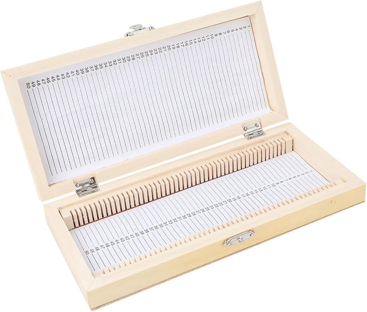 Deluxe Biologiescope Glas Voorbereide Dia's - 50 Stuks Specimens in Houten Opbergdoos voor Onderwijs en Experimenten
