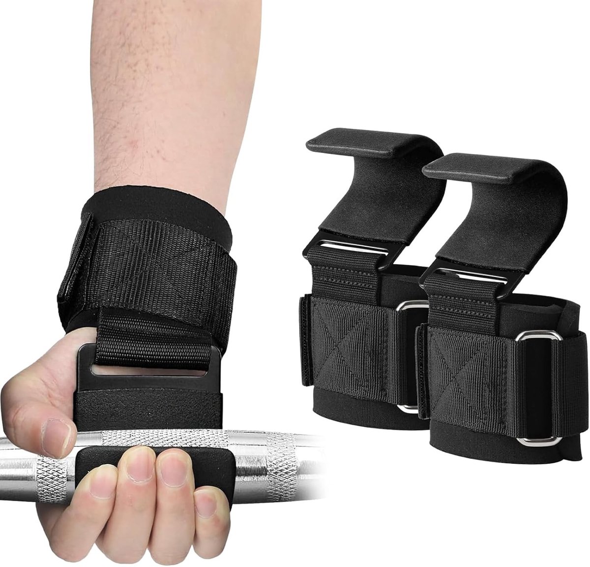 Zware Gewichthefsystemen met Antislip Handvatten en Neopreen Polssteun voor Deadlifts, Powerlifting en Krachttraining
