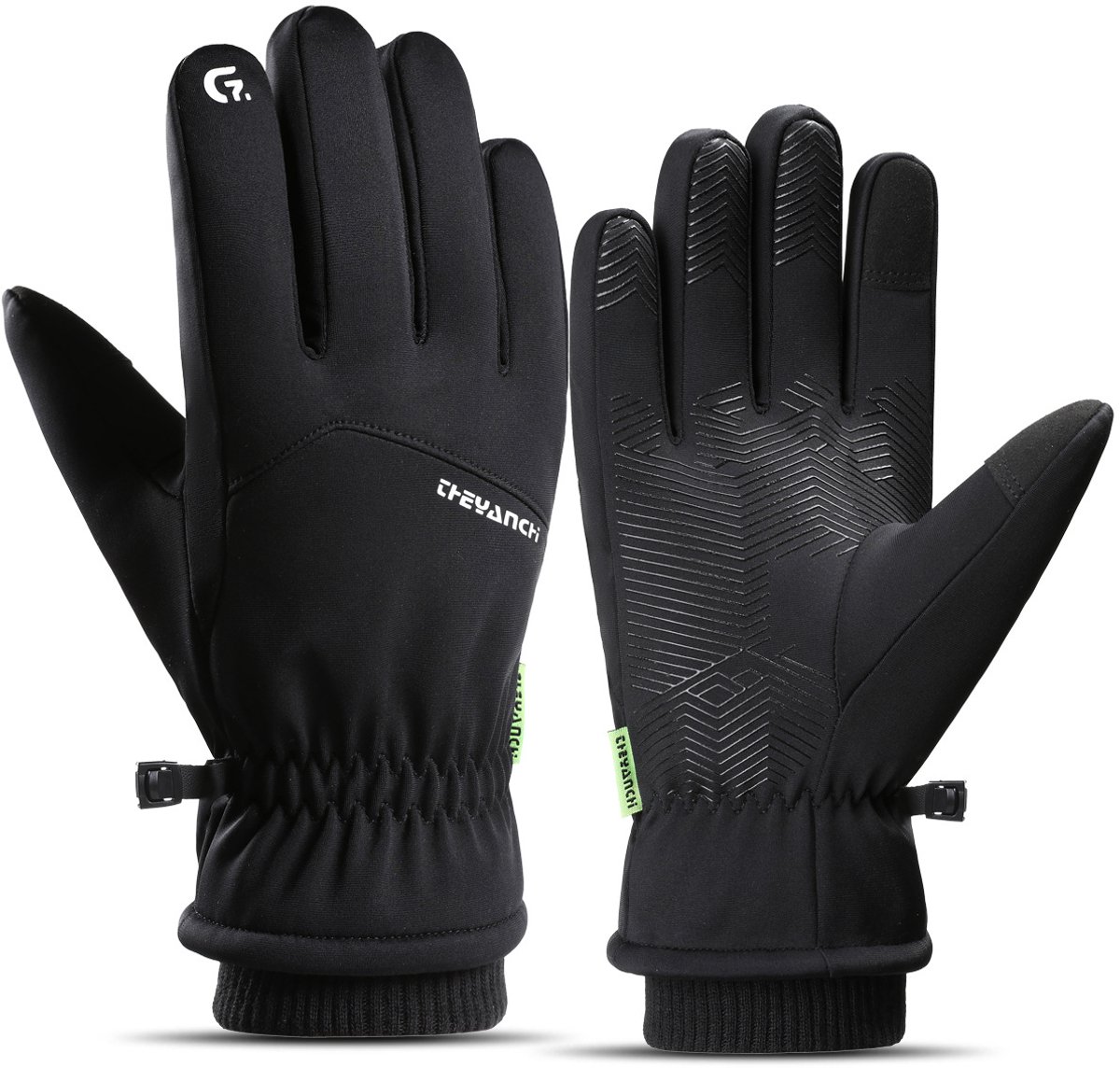 Unisex Winter Skihandschoenen Warme Fietshandschoenen Waterdichte En Warme Sneeuwhandschoenen Touchscreen-Compatibel Geschikt Voor Buitensporten En Fietsen . Zwart