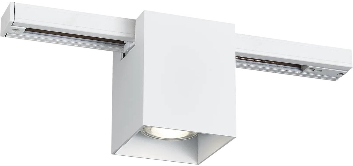 Babar ronde opbouwspot voor GU10-lichtbron (excl.), wit aluminium, voor monofase railsystemen