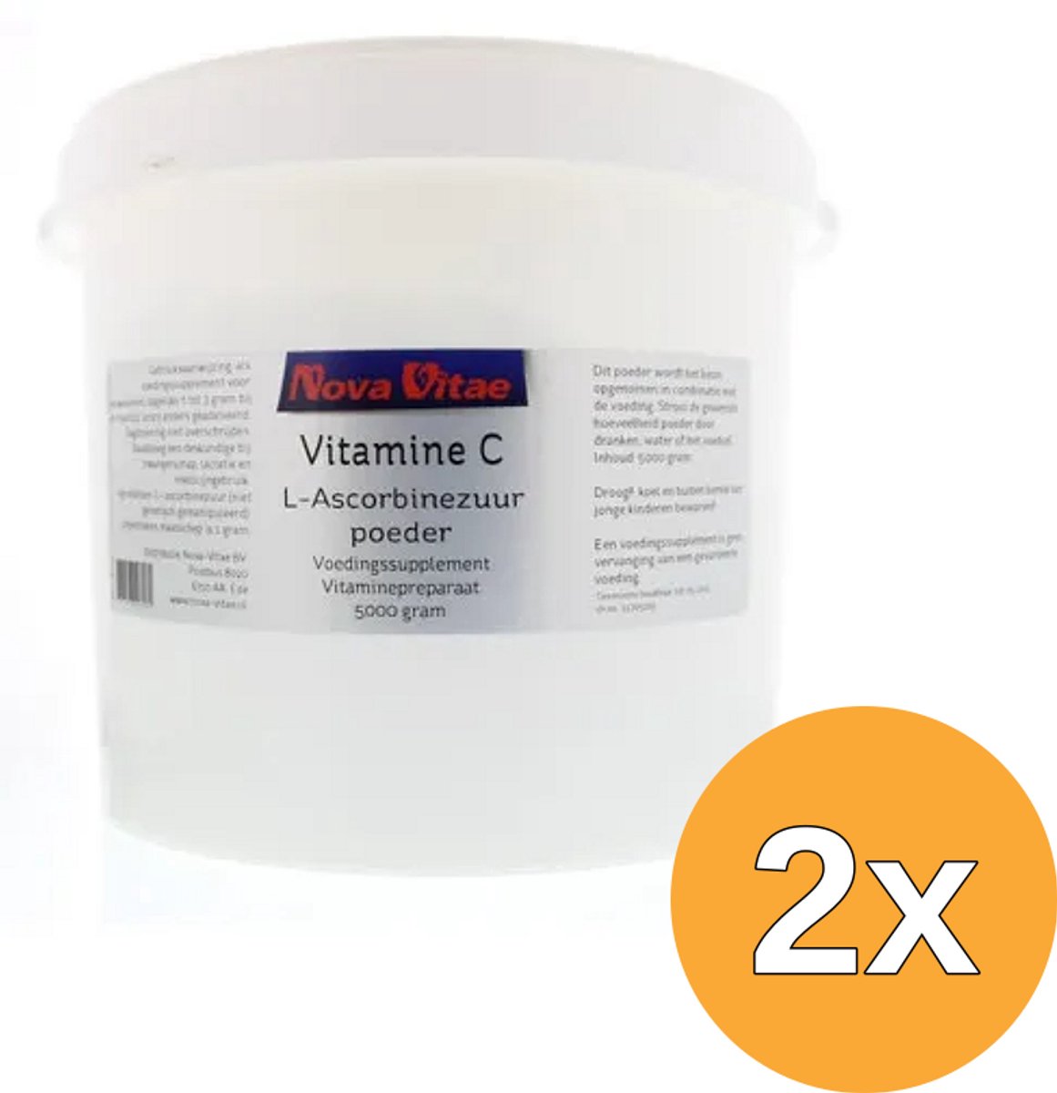 2x Nova Vitae Vitamine C ascorbinezuur poeder (5000 gr)