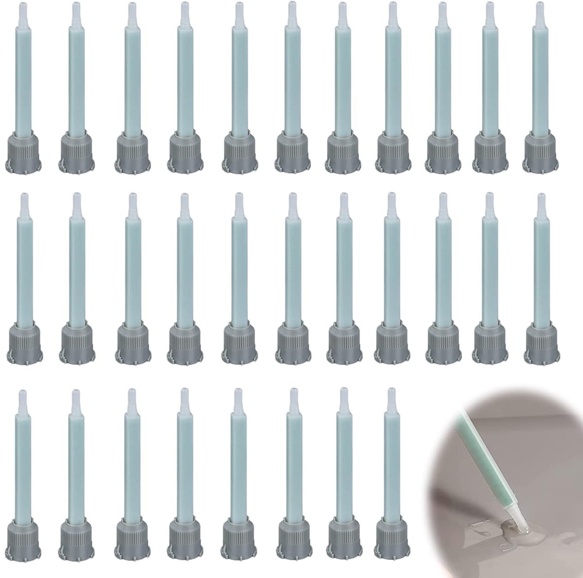 30 statische mengnozzles voor perfecte menging, 1:1 verhouding, ideaal voor lijm en vloeistoffen