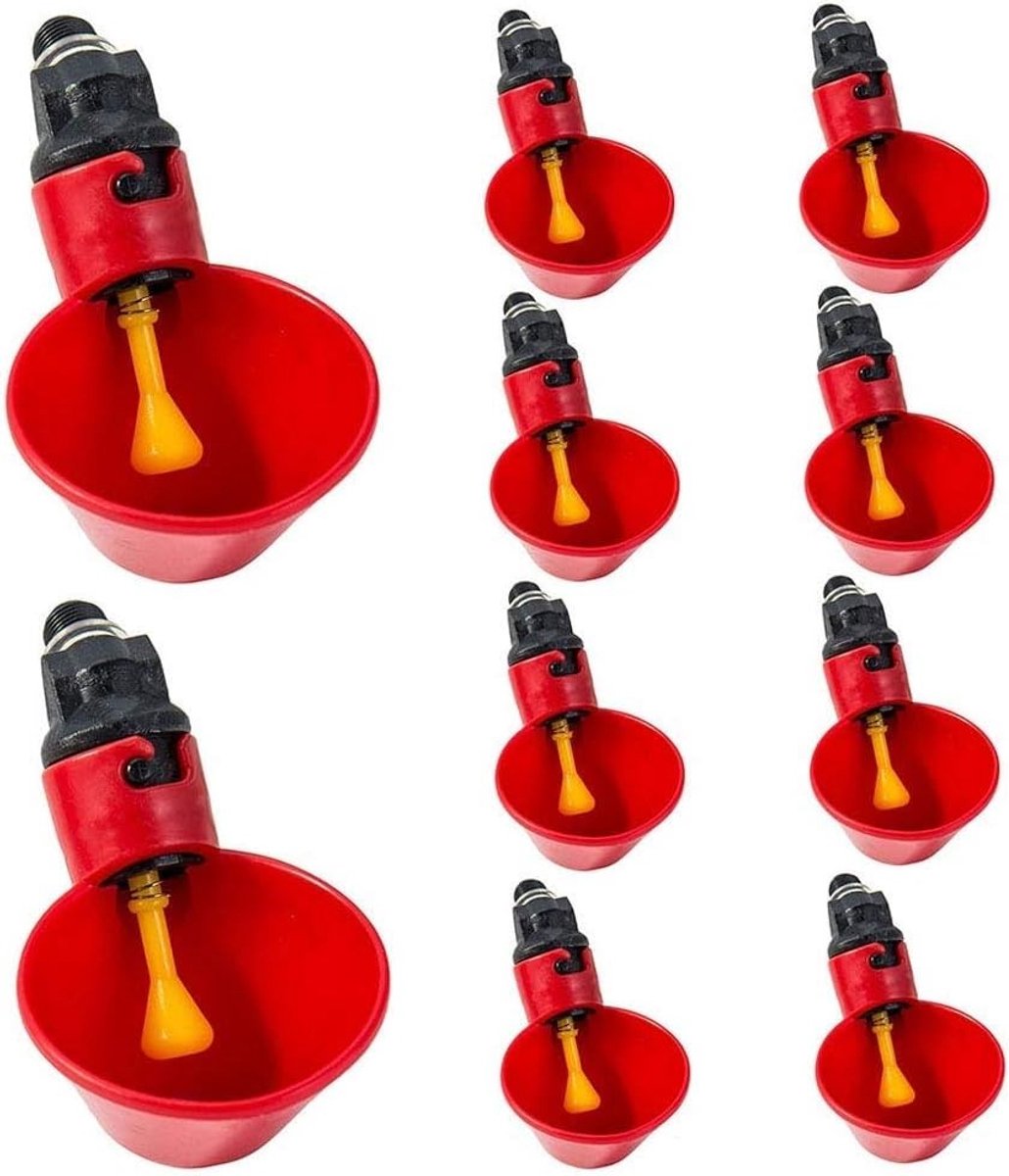 10 Stuks Automatische Drinkbekers voor Kippen - Plastic Drinkcups voor Pluimvee, Vogels en Kwartels - Ideaal voor Voeding en Hydratatie