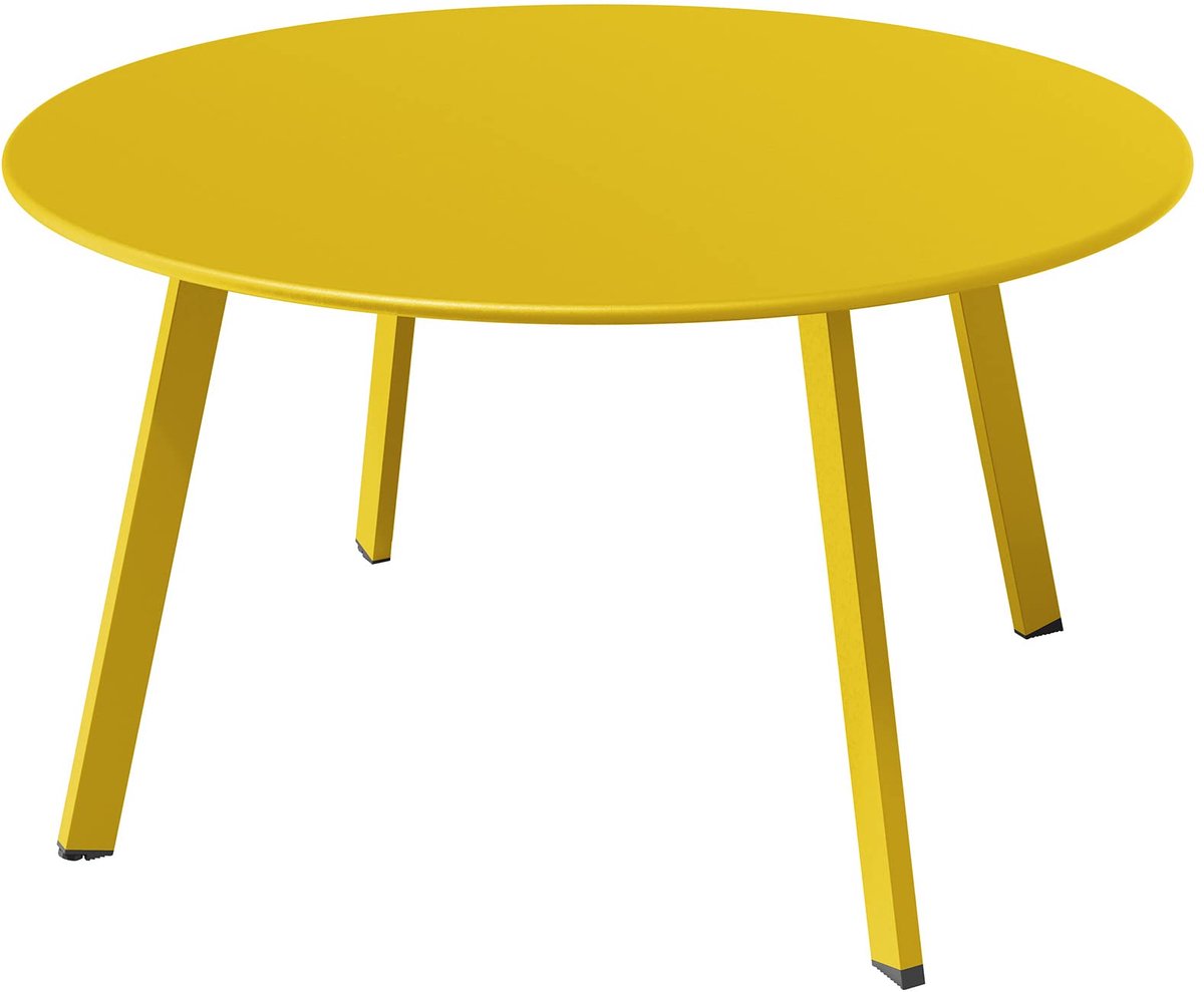 Famanu – Weerbestendige salontafel, verschillende kleuren, balkontafel en bijzettafel voor buiten en binnen, geschikt voor woonkamer, kantoor, tuin en balkon, geel
